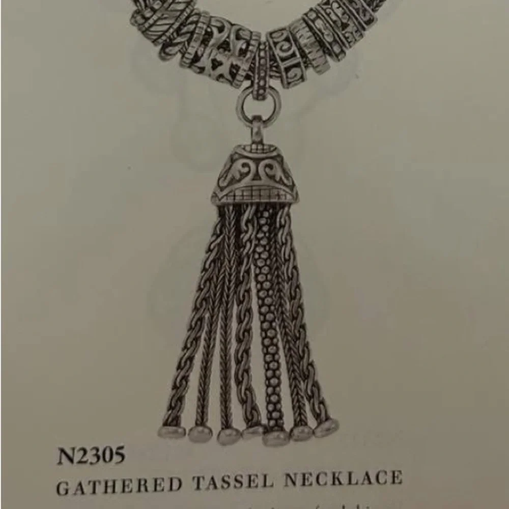 Elegant Silpada Sterling Silver Gathered Tassel Necklace - Picture 2 of 2